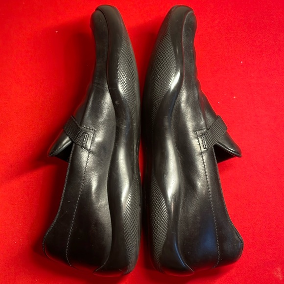 PRADA MENS’ BLACK LEATHER SLIP ON SHOES WITH BUCKLE (6.5) - Picture 4 of 13